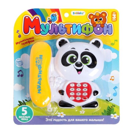 Musical phone "Multiphone: Panda", Russian voice acting, works from batteries, mix-5