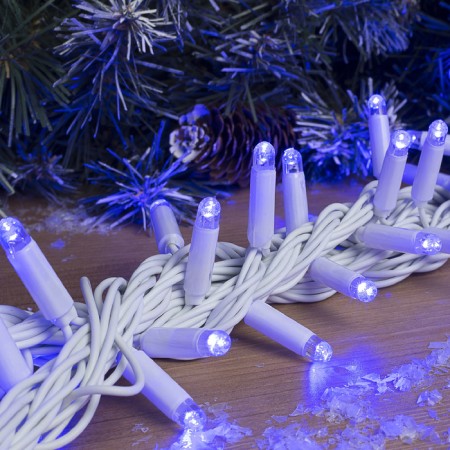 Garland "thread" 10 m, IP65, UMS, white thread, 100 led, glow blue, 220 V-4