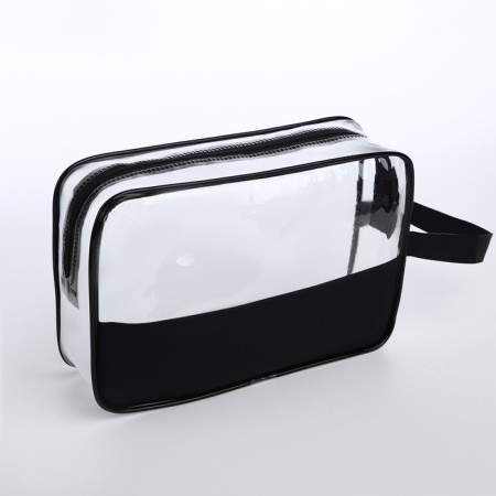 Cosmetic bag with lightning, black color