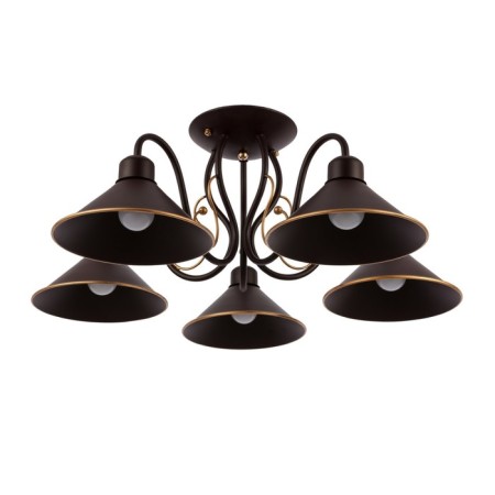 Ceiling EVOLUCE lamp. Sle120402-05. Ciolla. 5x60 watts, E27, 66x66x24 cm, dark -brown color-5
