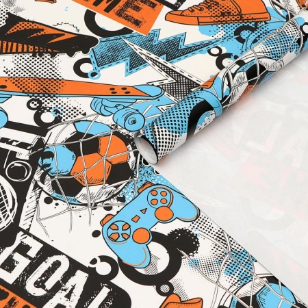 Glossy packaging paper "Football", 70 x 100 cm
