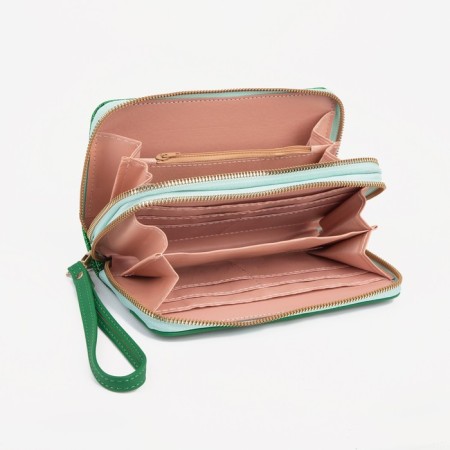 Women's wallet on lightning, green color-2