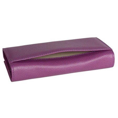 Wallet on the button, Dep. For bills/maps (6)/coins, purple color 18x9x2.5cm-2