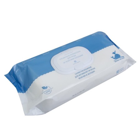 Wet napkins for intimate hygiene White Whale to care for lying patients 80 pcs.-1
