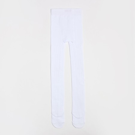 Pantyhose children's “vertical strip”, white color, height 140-146-2