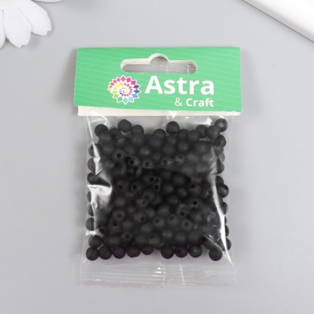 A set of matte beads "Astra" 6 mm, 20 g, black-2