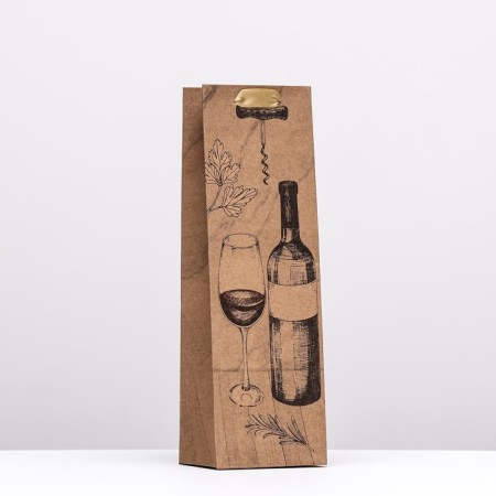 Package for the bottle "perfect combination", light craft, 10.5 x 33 x 8.5 cm