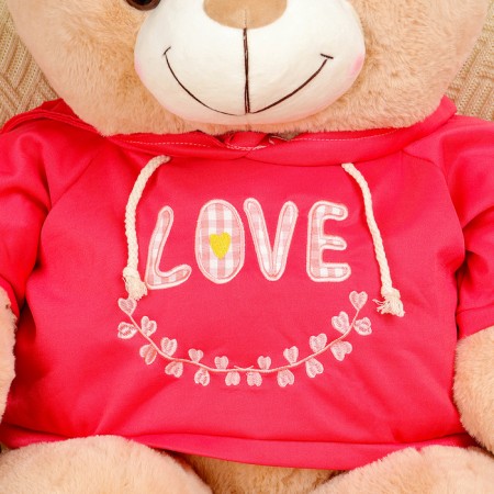 Soft toy "Bear" in a jacket, 95 cm, brown color-3