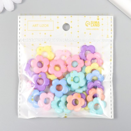 Beads for creativity plastic "Pastel colors" set 20 grams 0.4x1.8x1.8 cm-3