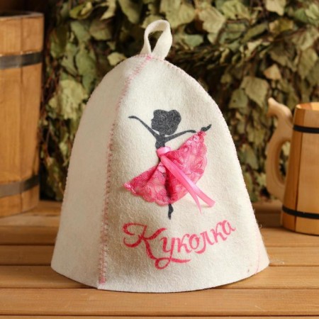 Bath cap "Doll", print, felt
