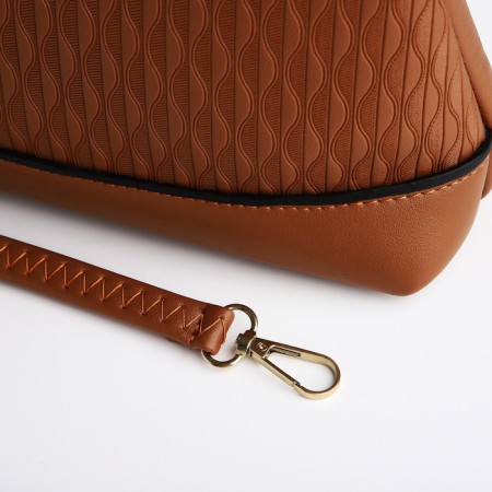 Cross-Bodi Bag on a zipper, brown color-3