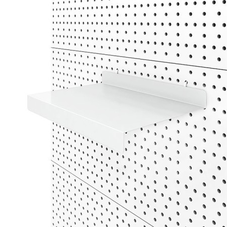 Metal shelf for a perforated chipboard panel, 300 × 200 mm, white color-2