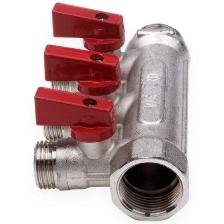 Aqualink threaded manual, 3/4 "x3/4" x1/2 ", internal/outer, 4 outputs, with balloons. Taps-3