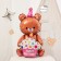 Foil ball 28 "Bear with a gift", brown