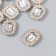 Decor for creativity plastic, rhinestones "octagonal medallion" nr 10 pcs white 1.8x2.4 cm