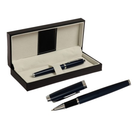 Handle Gift ball in the leatherette case, blue case with silver