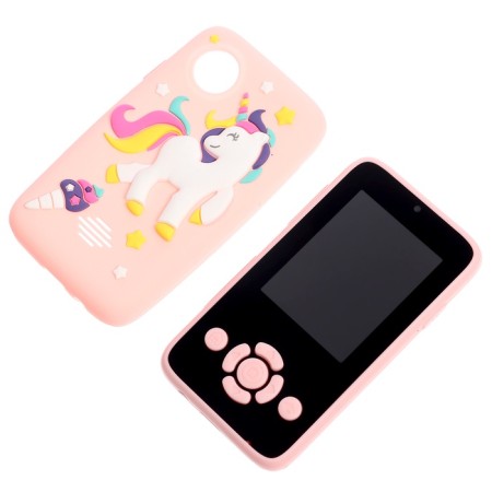 Children's teaching phone "Unicorns", sound and light effects, camera, pink color-6