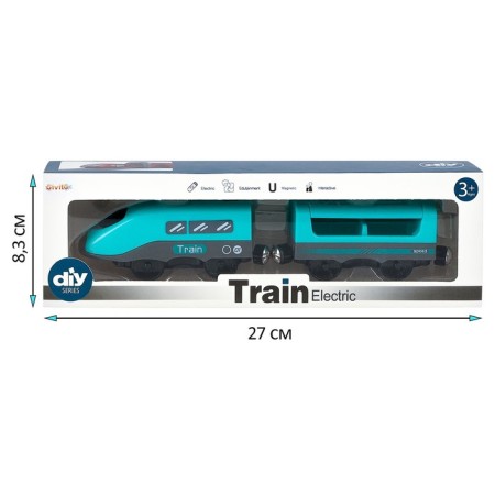 Train toy "My City", 2 items, on batteries, turquoise-8