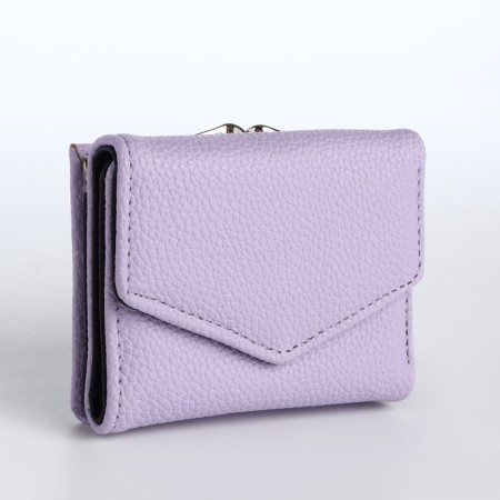 Women's wallet on the button, lilac color