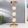 Summary Metal for 1 candle "Three white marble balls in the field" Gold 37x12x12 cm