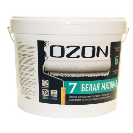 Acrylate-lactic interior paint Ozon-7 VD-Ak 233AM, base A, 2.7l