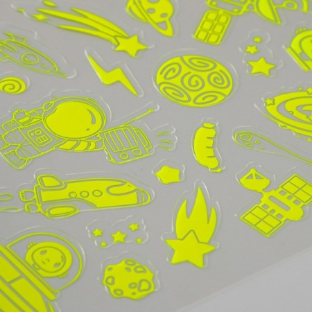 Plastic sticker phosphorus "Bright cosmos" mix 27x15.5 cm-4