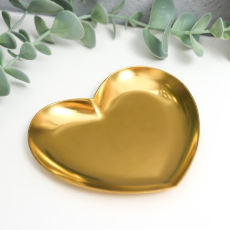 Stainless steel stand "Heart" golden 9.2x9 cm