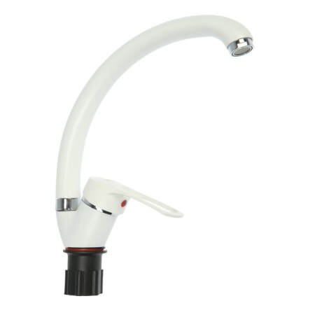 Zein ZC2035 kitchen mixer, pouring "duck", cartridge ceramics 40 mm, white/chrome-4
