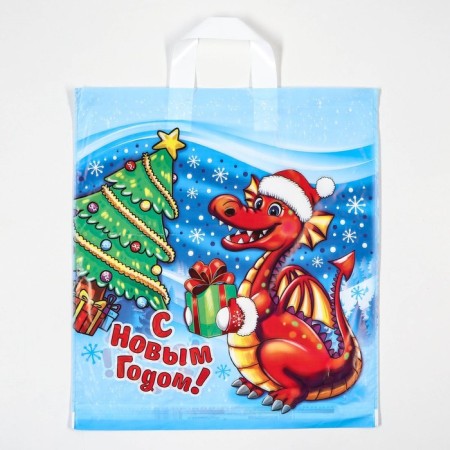 Pack "Zubastik", polyethylene, with a loop pen, 42 x 38 cm, 40 μm