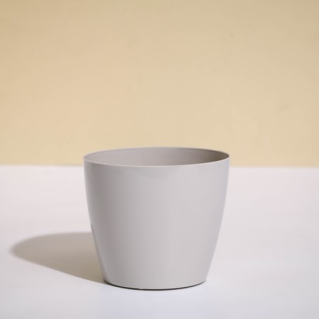 Flower pot, d = 12.5 cm, 1 l, plastic, beige