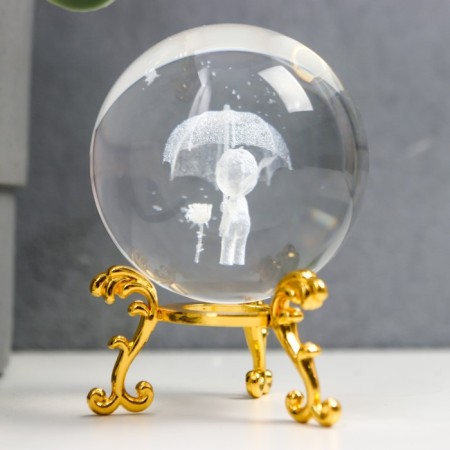 Souvenir glass "Little Prince" d = 6 cm openwork stand 8.5x6x6 cm-3