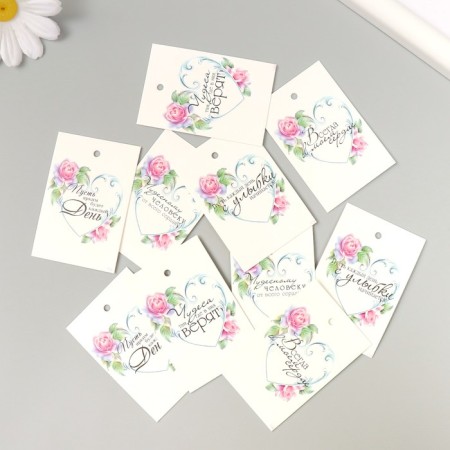 Cardboard "Flowers 08" set 10 pcs (5 types) 4x6 cm-1