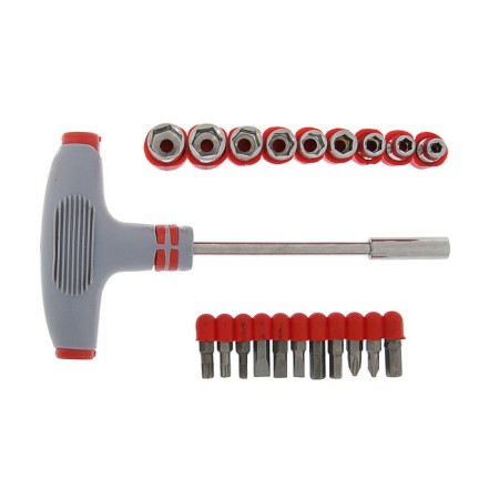 A screwdriver with a set of bit and tundra heads, a T-shaped profiled holder, 21 subject-1
