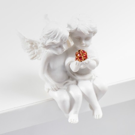 Polystone souvenir "Snow -white angels with a crystal" 7x5x5 cm-2
