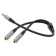 Hoco UPA21, Jack 3.5 mm (M) cable - 2 * jack 3.5 mm (F), 0.25 m, nylon, gray