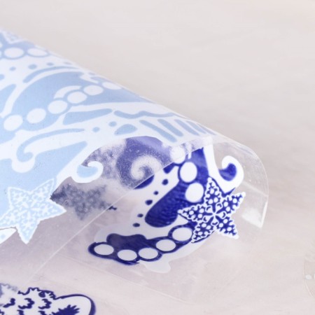 A set of stickers on the windows "New Year" blue, Christmas tree, house, 37 x 37 cm-3