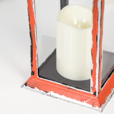 Nightlight "lantern with a candle" LED from batteries 3HAAA Red 14x14x29.5 cm Risalux-3