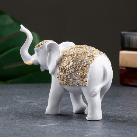 Figure "Elephant" white with gold-2