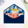 The envelope "On the day of the anniversary!" Cutting, embossing, software touch, blue background