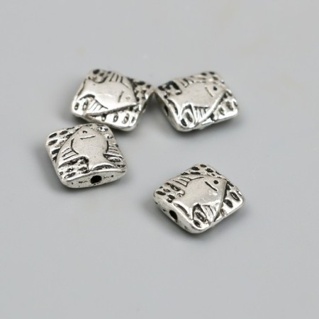 Busina for creativity Metal "Square with fish" 1.1x1.1 cm