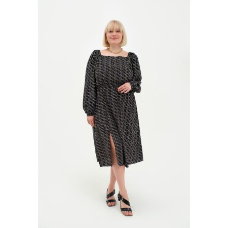 Women's dress with a cut Mist Plus-Size, size 52, black color-1