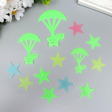 Stick phosphorus plastic "Stars in the sky" set of 12 pcs 17x12 cm
