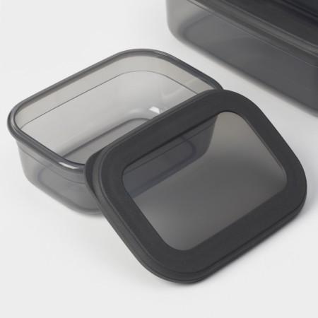 A set of food containers "Respect", 3 pcs: 400 ml, 700 ml, 1.2 l, graphite color-1