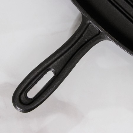 Frying pan Grill Cast iron “Deep grill”, 28 × 26 × 4.5 cm, 2 plums, cast -iron handle, black color black-3