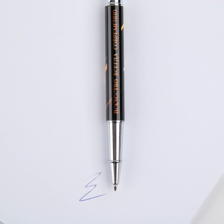 Metal pen with a cap “Art is always modern”, accessories silver, 1.0 mm-4