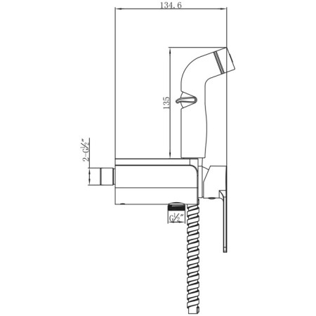 LEMARK SOLO LM7168CW bideter, single -leaf, hidden, watering can, hose, white-1