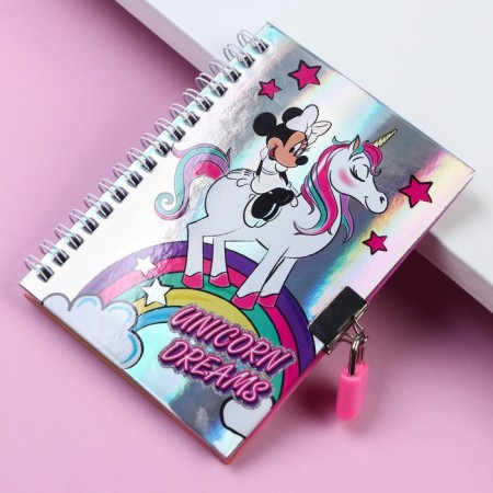 Notebook on the A6 lock, "Unicorn Dreams", 50 sheets, Minnie Mouse-2