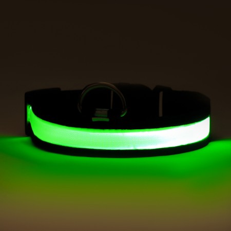 Collar with backlight Flash 3 glow modes size m, Osh 40-48 x 2.5 cm Green-10