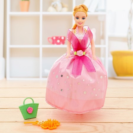 Doll-model "Yana" in a dress with accessories, mix-9