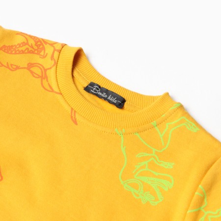 Svitshot for a boy, dark yellow/dino color, height 98 cm-1